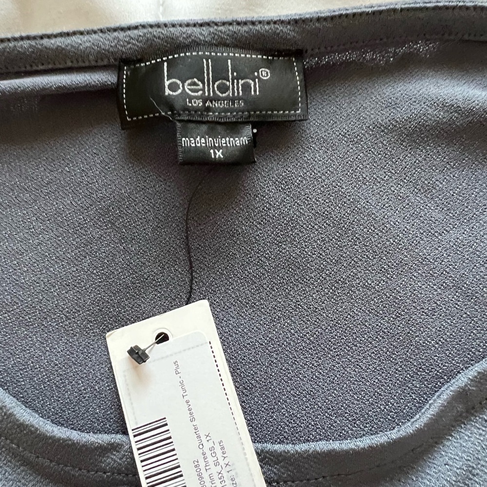 Belldini blouse. Slate Grey with decorative silver grommets. - Picture 3 of 7
